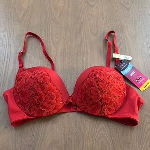 Maidenform Red Lace Push-Up Bra